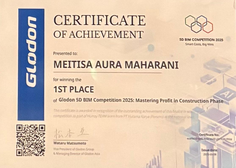 Glodon 5D BIM Competition 2025: Mastering Profit in Construction Phase - 1st Place - Meitisa Aura Maharani
