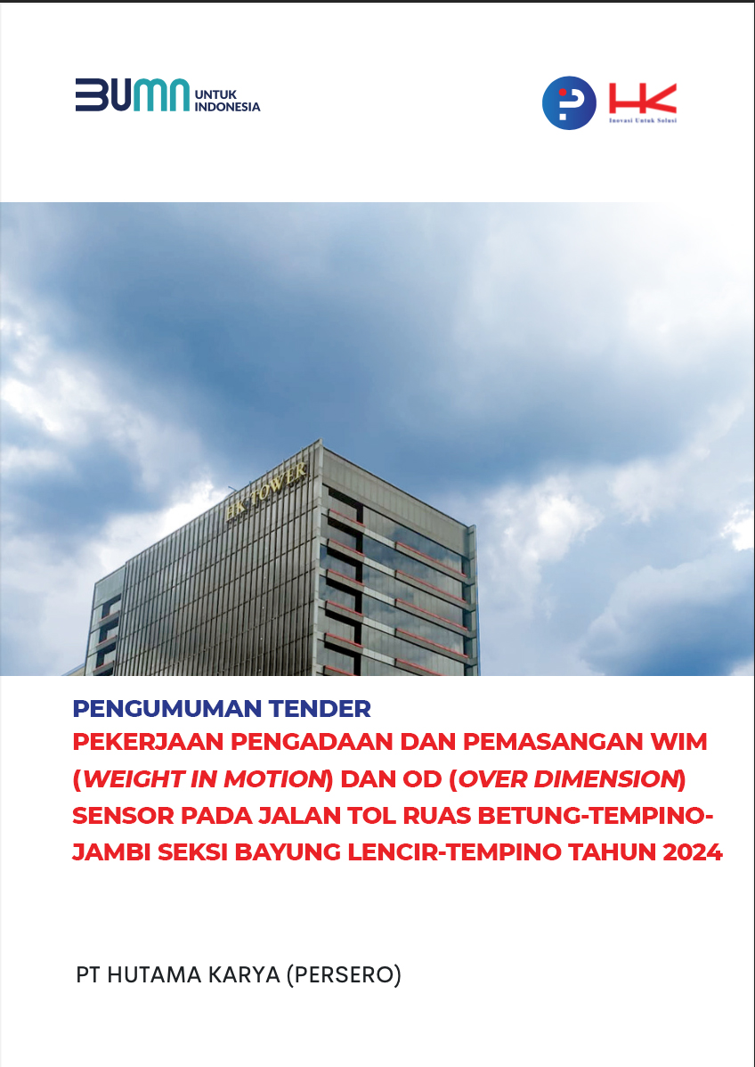 Pekerjaan Pengadaan dan Pemasangan WIM dan OD sensor Pada Jalan Tol Ruas Bayung Lencir -Tempino Tahun 2024